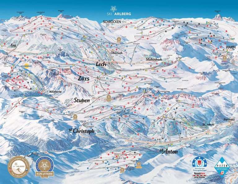 Ski Arlberg piste map