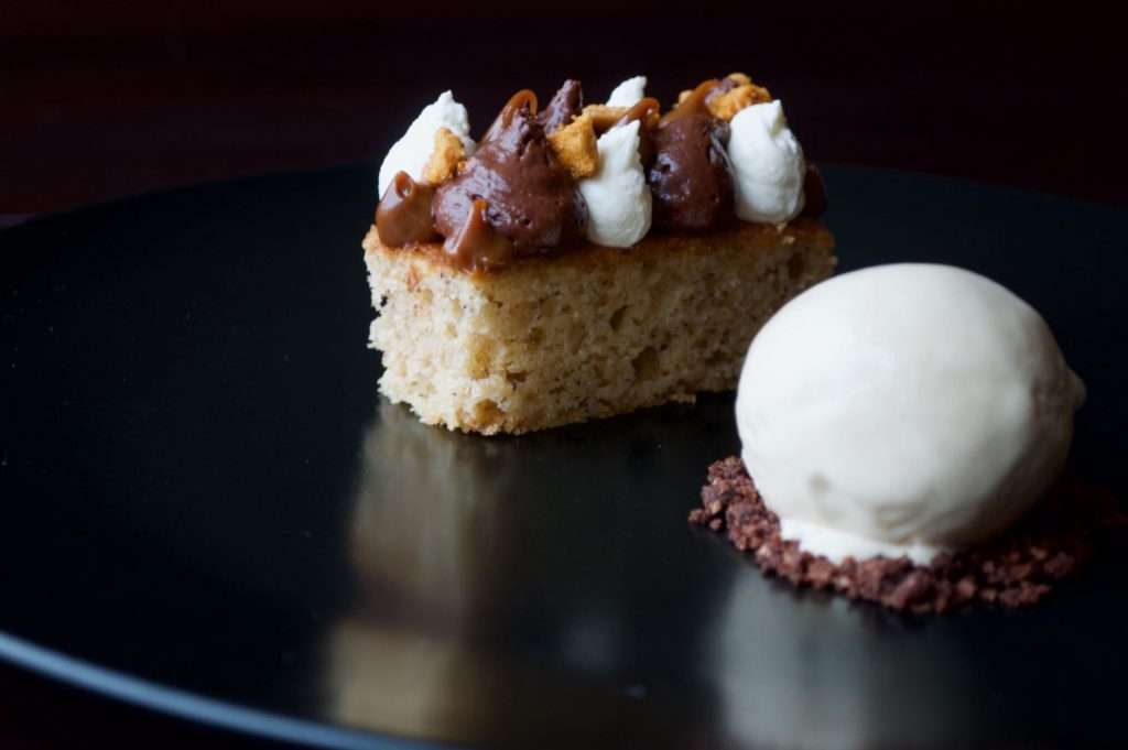 Hazlenut cake, chocolate & Frangelico ice cream